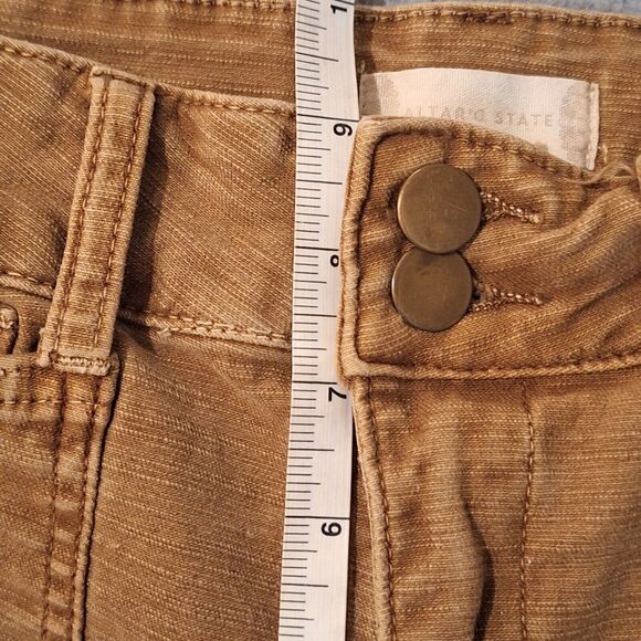 Altar'd State Women Brown Denim Cargo Straight Button-Roll-Up-Leg Size 27 - Picture 15 of 16